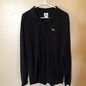 Lacoste long sleeve black polo